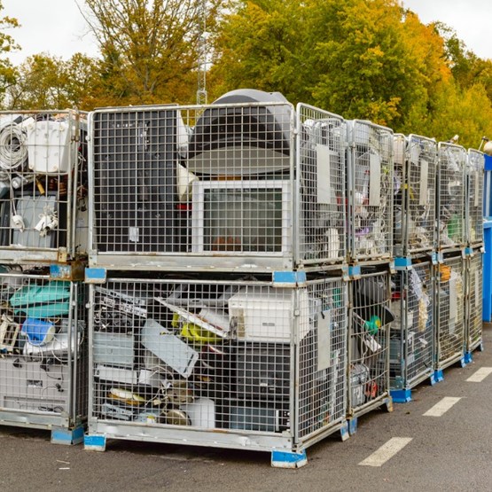 billede af elektronik på genbrugsplads